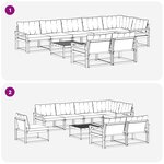 vidaXL Ensemble de canapés d'extérieur 9 Pièces Blanc et crème