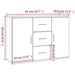 vidaXL Buffet chêne sonoma 91x29 5x65 cm bois d'ingénierie