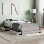 vidaXL Cadre de lit tête de lit et pied de lit sonoma gris 100x200 cm