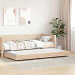 vidaXL Cadre de Lit Naturel Bois de Pin 75 x 190 cm Cadre de Lit