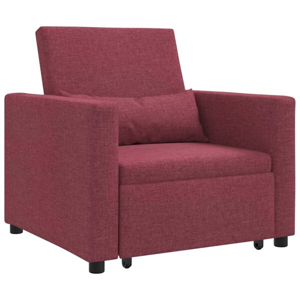 vidaXL Canapé Lit Simple Rouge bordeaux 90 x 165 x 87 cm tissu