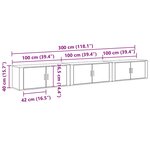 vidaXL Ensemble de meuble TV mural 3 Pièces Chêne noir 100 x 34 5 x 40 cm