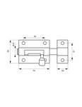 THIRARD - Targette pour porte de meuble  laiton poli blanc  pêne Ø 8mm  70x30mm - THIRARD