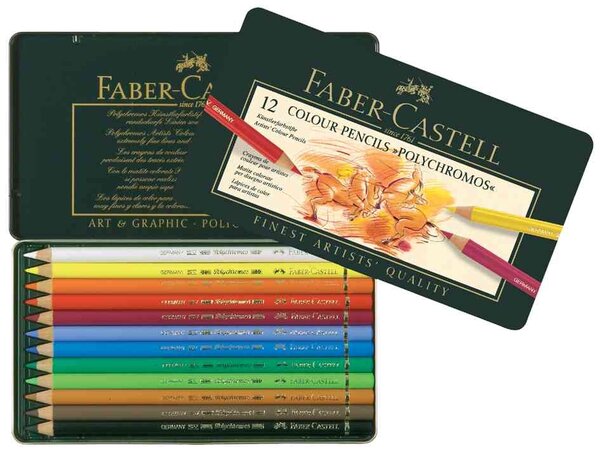 Boîte métal de 24 Crayons de couleur Polychromos FABER-CASTELL