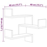 vidaXL Étagères d'angle murales 2 Pièces Chêne marron 40x40x50 cm Bois