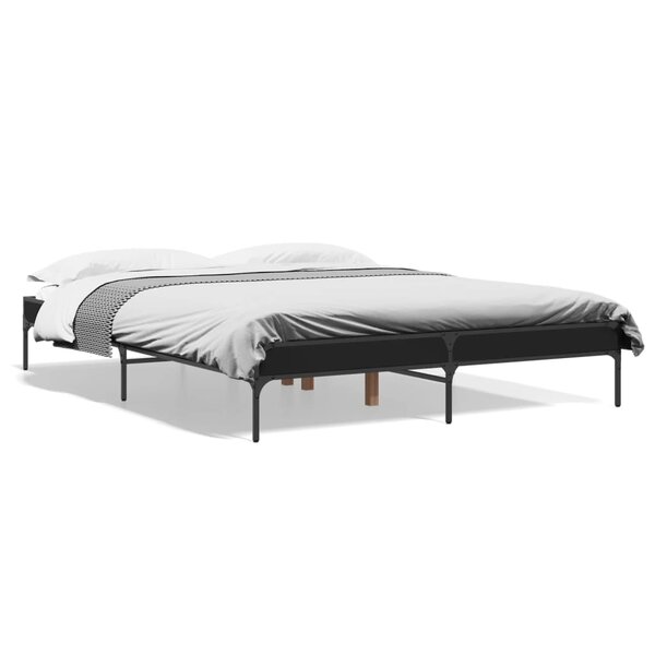 vidaXL Cadre de lit sans matelas noir 150x200 cm