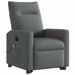 vidaXL Fauteuil inclinable de massage électrique Gris foncé Tissu