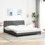 vidaXL Cadre de lit sans matelas gris foncé 180x200 cm tissu
