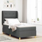 vidaXL Lit à ressorts avec matelas gris foncé 90x190 cm Gris foncé