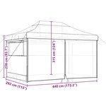 vidaXL Tente de fête 292 x 440 x 315 cm Terre cuite Tissu Oxford