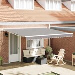 vidaXL Auvent Rétractable Gris clair 400 × 350 cm Tissu  Métal