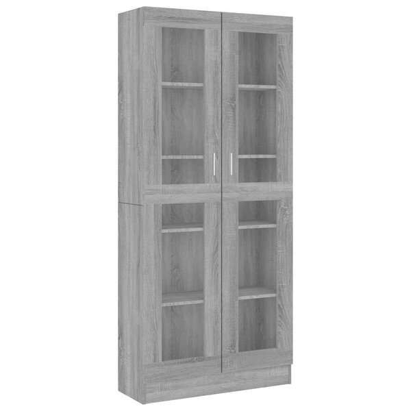 vidaXL Armoire à vitrine Sonoma gris 82 5x30 5x185cm Bois ingénierie
