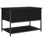 vidaXL Banc de rangement noir 70x42 5x47 cm bois d'ingénierie