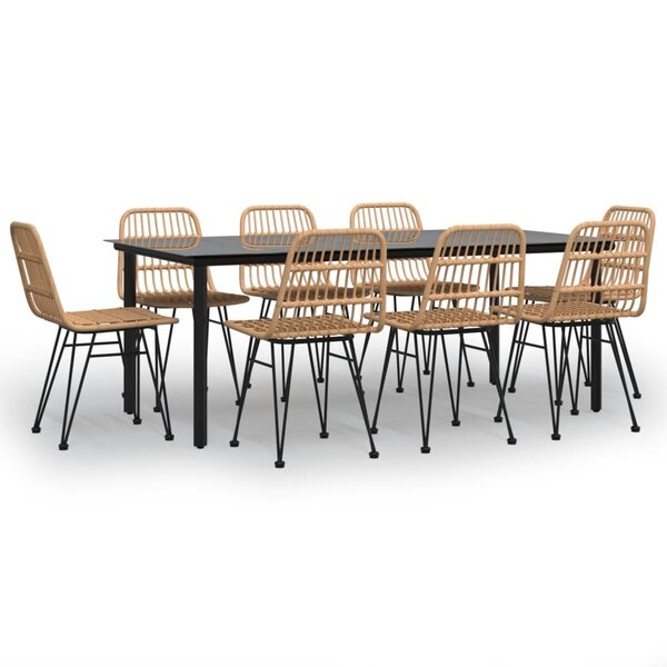 vidaXL Ensemble à manger de jardin 9 Pièces Résine tressée