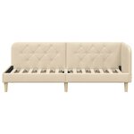 vidaXL Cadre de lit d'angle avec tête de lit Crème 80 x 200 cm tissu