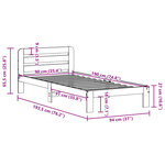 vidaXL Cadre de lit sans matelas cire marron 90x190 cm bois pin massif