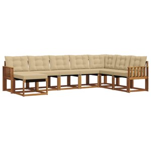 vidaXL Ensemble de canapés d'extérieur 8 Pièces Naturel et Beige