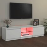 vidaXL Meuble TV avec lumières LED blanc 140x40x35 5 cm