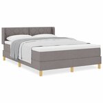 vidaXL Lit à Ressorts avec matelas Taupe 140 x 190 cm tissu
