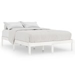 vidaXL Cadre de lit sans matelas blanc bois massif