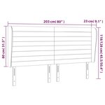 vidaXL Tête de lit avec oreilles Vert foncé 203x23x118/128 cm Velours