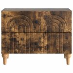 vidaXL Cabinet de chevet avec tiroir Chêne fumé 62 x 34 5 x 48 cm