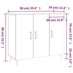 vidaXL Buffet blanc 90x34x80 cm bois d'ingénierie
