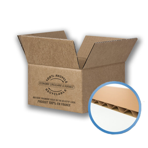 Lot de 100 cartons caisses 190 x 195 x 290 mm simple cannelure