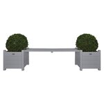 Esschert Design Jardinières avec banc pont Gris CF33G