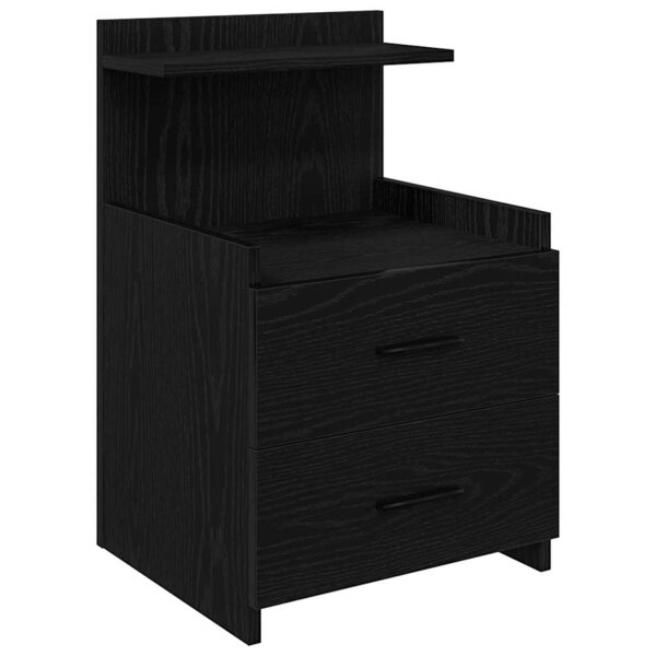 vidaXL Table de chevet avec 2 tiroirs Noir 40 x 36 5 x 62 cm