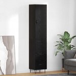 vidaXL Haut Armoire Chêne noir 69 5 x 34 x 180 cm Bois d'ingénierie