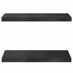 vidaXL Étagères murales 2 Pièces 50x23 5x3 cm noir acier inoxydable