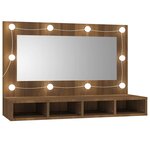 vidaXL Armoire à miroir avec LED Chêne marron 90x31 5x62 cm