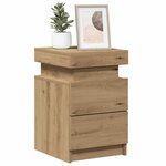 vidaXL Table de chevet avec LED chêne artisanal bois d'ingénierie