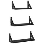 vidaXL Ensemble d'étagères murales 3 Pièces Chêne noir 37 x 12 x 13 cm