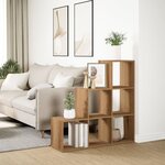 vidaXL Étagère séparatrice de pièce à 3 niveaux chêne artisanal