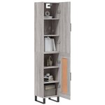vidaXL Buffet haut Sonoma gris 34 5x34x180 cm Bois d'ingénierie