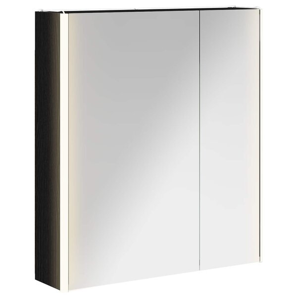 vidaXL Armoire Miroir de Salle de Bain Chêne noir 63 5 x 15 5 x 70 cm
