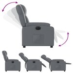 vidaXL Fauteuil inclinable électrique Gris Similicuir