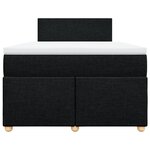 vidaXL Sommier à lattes de lit avec matelas noir 120x190 cm tissu
