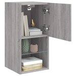 vidaXL Meubles TV avec lumières LED 2 Pièces sonoma gris 30 5x30x60 cm