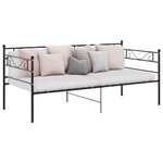 vidaXL Cadre de canapé-lit sans matelas noir métal 90x200 cm