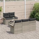 vidaXL Ensemble de canapé de jardin 6 Pièces Gris clair et gris foncé