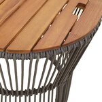 vidaXL Tables d'appoint de jardin 2 Pièces dessus en bois gris poly rotin