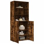 vidaXL Buffet haut chêne fumé 80x42 5x185 cm bois d'ingénierie