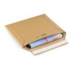 Pochette carton micro-cannelé rigide brune à fermeture adhésive raja 44x32 cm (lot de 100)