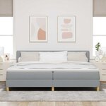 vidaXL Lit boxspring avec matelas Gris clair 200 x 200 cm tissu