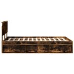 vidaXL Cadre de lit Chêne fumé 135 x 190 cm Bois d'ingénierie