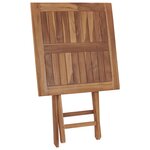 Vidaxl table pliable de jardin 60x60x75 cm bois de teck solide
