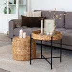 Table d'appoint ronde avec rangement en jacinthe d'eau Ø 43 x 34 cm